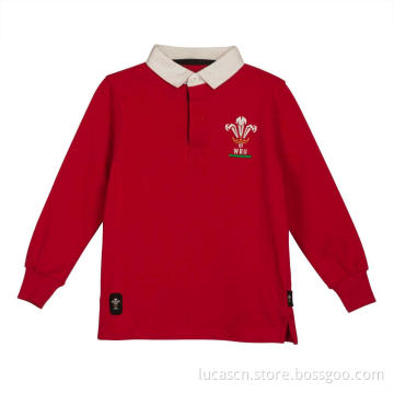 Men's Long Sleeve Red Polo Shirt